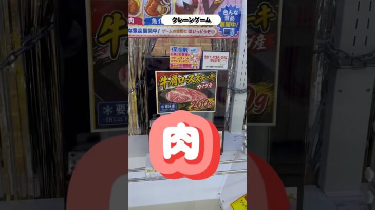 クレーンゲームで肉GETする　#クレーンゲーム #ufoキャッチャー