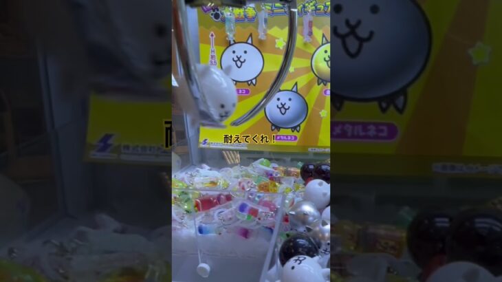 落ちないでくれ〜〜。 #ゲームセンター #clawmachinemaster #クレーンゲーム #ufoキャッチャー #プライズ獲得 #にゃんこ大戦争