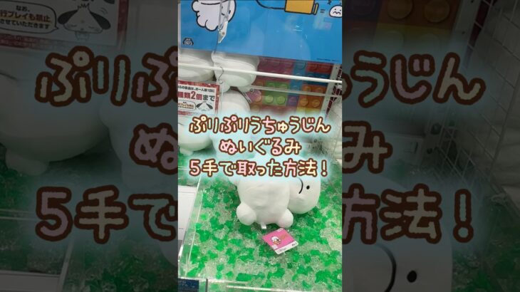 【クレーンゲーム】9/6 ラウンドワンでぷりぷりうちゅうじん 超BIGぬいぐるみを5手で簡単に取る取り方のコツをお見せします！ #shorts