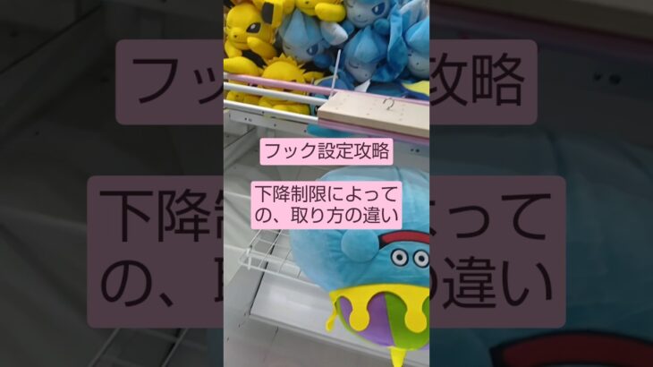 《クレーンゲーム》フック設定攻略🪝下降制限によって、取り方が変わる。設定の違いに対応しよう。　クレーン横丁極　コーナン　船橋花輪インター店　 #クレーンゲーム #フック設定 #ufoキャッチャー