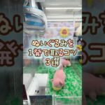 【クレーンゲーム】10/2 ラウンドワンでぬいぐるみを1手で簡単に取る取り方のコツをお見せします！ #shorts