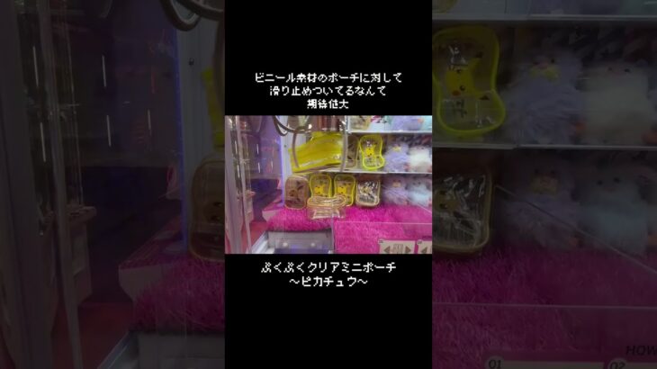 【素材×狙い×滑り止め】すべての条件が揃った結果こうなった！～ピカチュウぷくぷくポーチ～　#ポケモン#pokemon #ポケットモンスター #クレーンゲーム#ぬいぐるみ